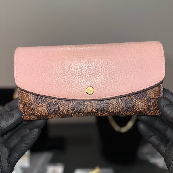Pink and Brown Checkered Women's Wallet - Picture 1 of 4